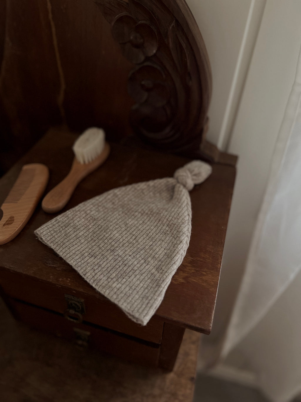 Hazel Knyttet babylue Merinoull - Beige Melange