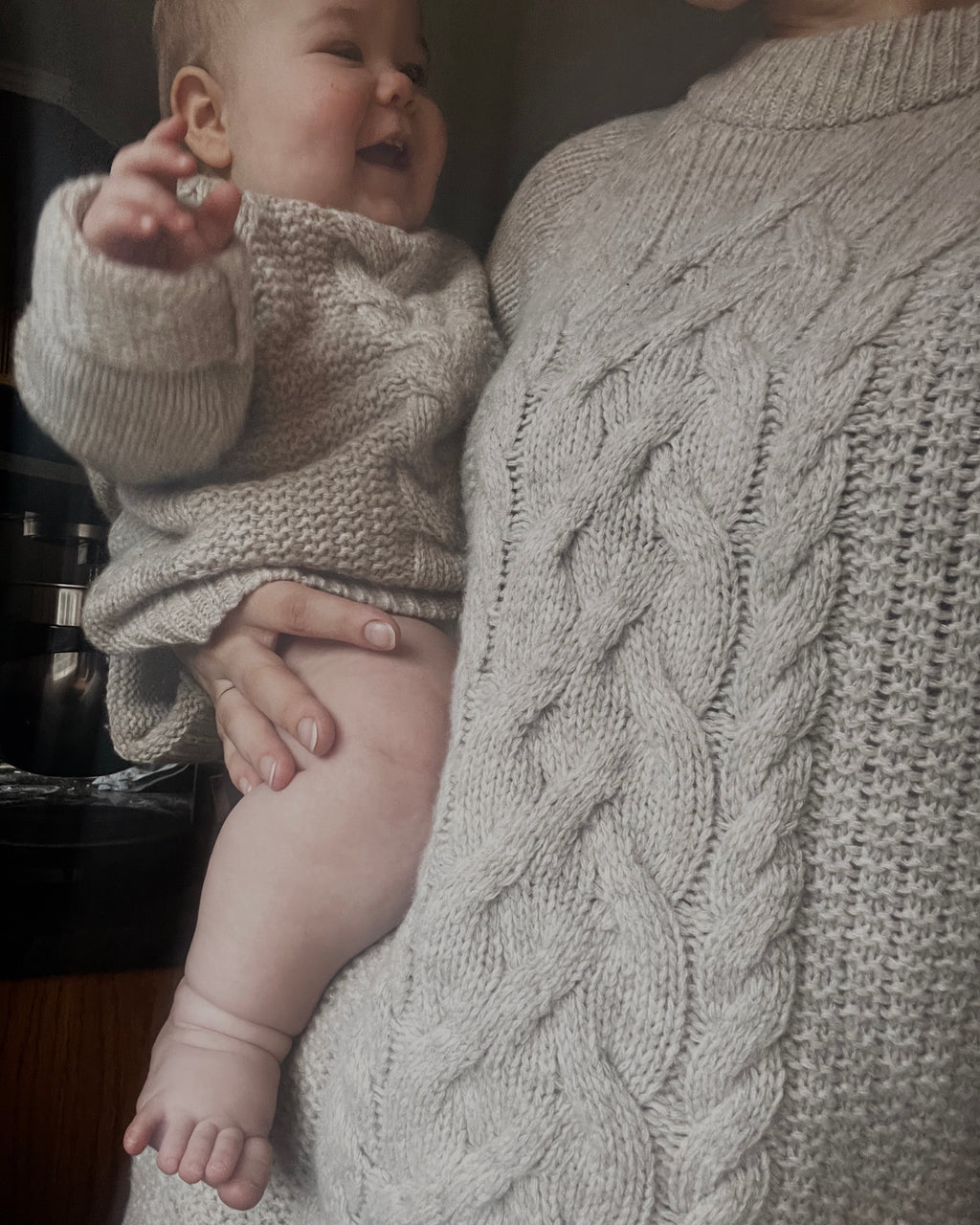 Bjork Unisex Strikket Ullgenser Mini - Beige Melange