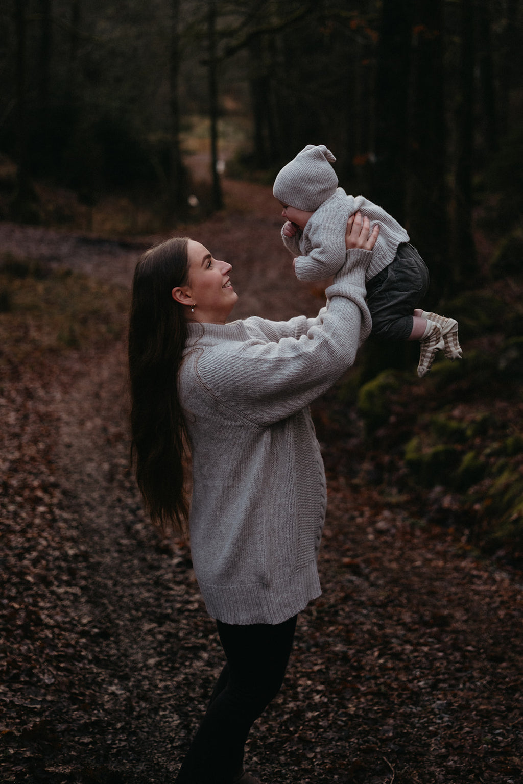 Hazel Knyttet babylue Merinoull - Beige Melange