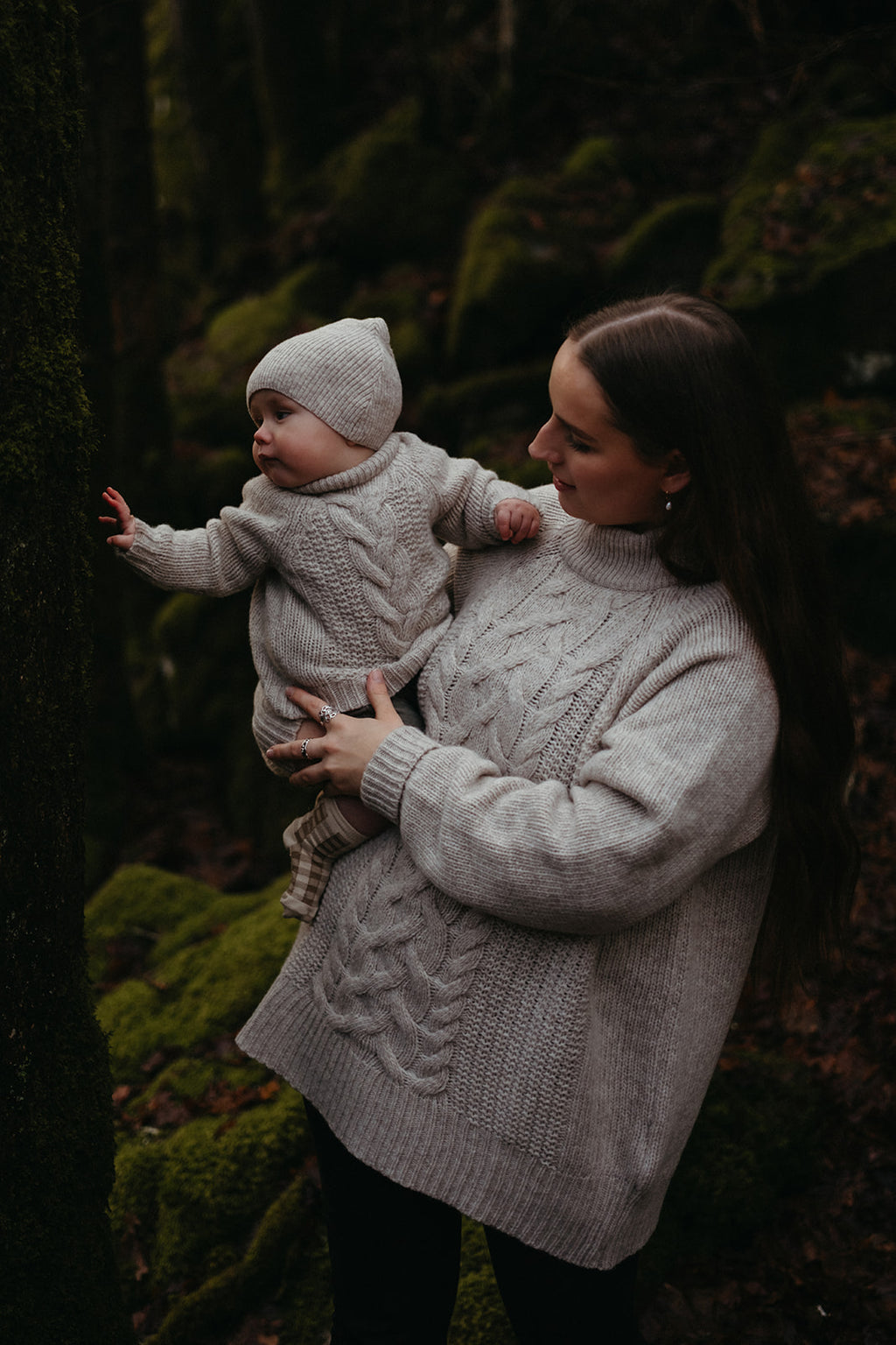Hazel Knyttet babylue Merinoull - Beige Melange