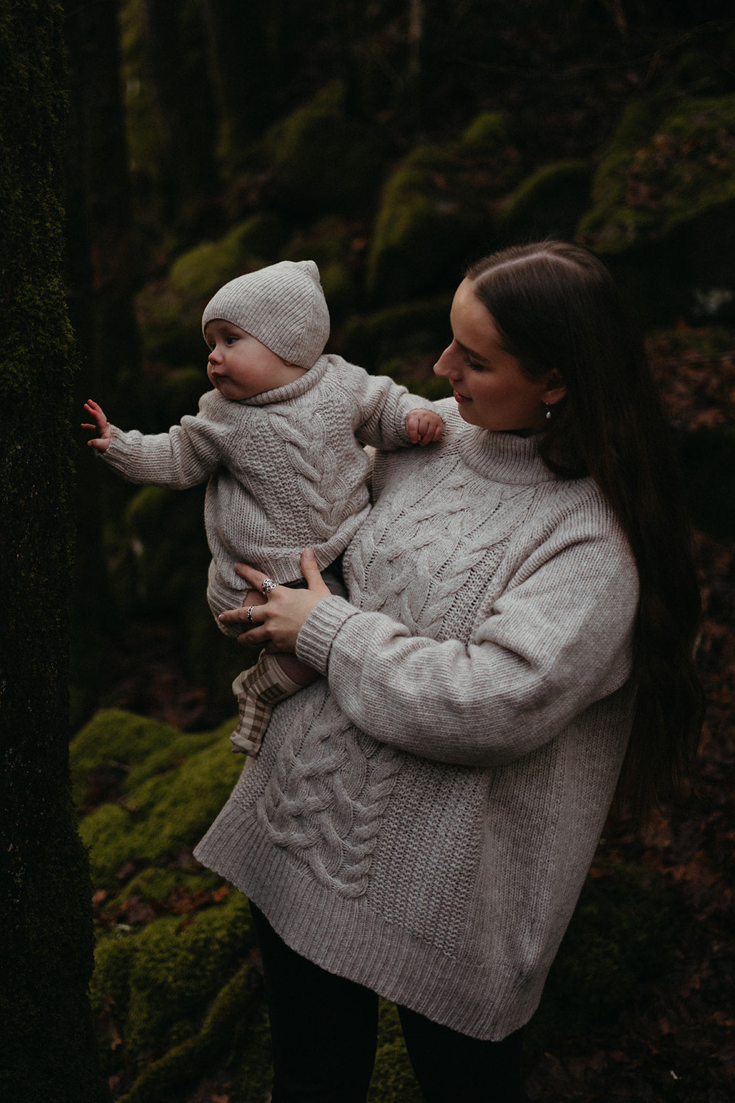 Bjork Unisex Strikket Ullgenser Mini - Beige Melange