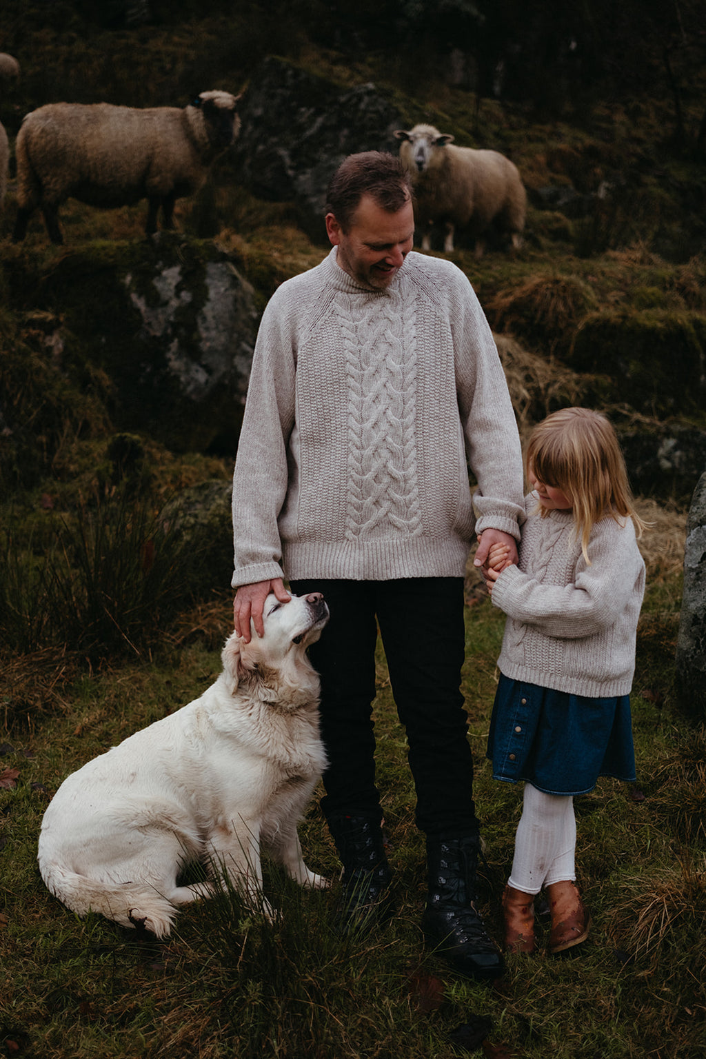 Bjork Unisex Strikket Ullgenser - Beige Melange